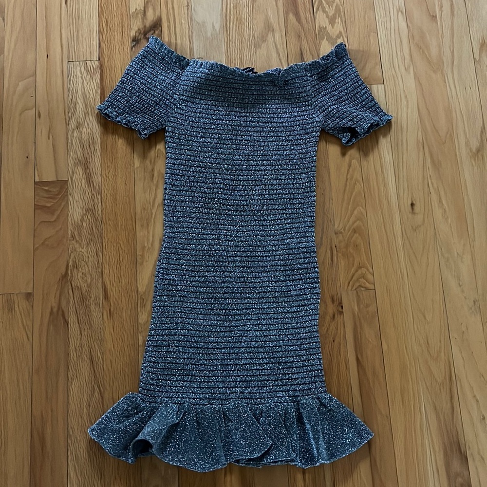 Olivaceous girls size medium black and silver sparkle body on dress